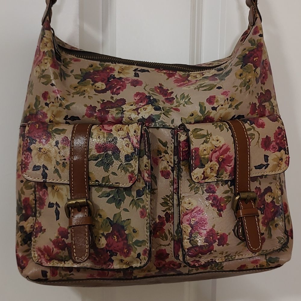 Patricianash Antique Rose Floral Leather Crossbody Shoulder Hobo Bag